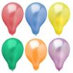 6 Luftballons Ø 25 cm farbig sortiert Metallic