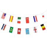 Flaggenkette, Papier 10 m 32 Nations schwer entflammbar