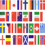 Flaggenkette, Papier 10 m 32 Nations schwer entflammbar