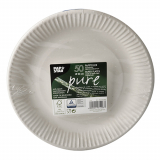 50 Teller, Pappe pure rund Ø 23 cm weiss