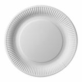 25 Teller, Pappe pure rund Ø 26 cm weiss extra stark