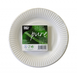 25 Teller, Pappe pure rund Ø 19 cm weiss