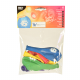 6 Zahlenluftballons Ø 25 cm farbig sortiert 6