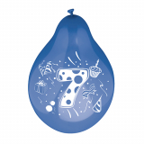 6 Zahlenluftballons Ø 25 cm farbig sortiert 7