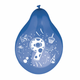 6 Zahlenluftballons Ø 25 cm farbig sortiert 9