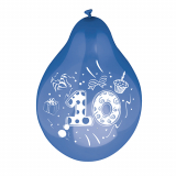 6 Zahlenluftballons Ø 25 cm farbig sortiert 10