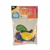 6 Zahlenluftballons Ø 25 cm farbig sortiert 10