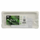 250 Teller, Pappe pure eckig 11 cm x 24 cm weiss