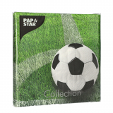 20 Servietten, 3-lagig 1/4-Falz 33 cm x 33 cm Football