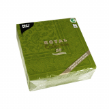 50 Servietten ROYAL Collection 1/4-Falz 40 cm x 40 cm olivgrün Ornaments