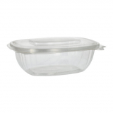 50 Feinkost- und Salatschalen mit Klappdeckeln, PLA pure 1 l 7,6 cm x 20,5 cm x 16,8 cm glasklar