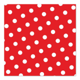 30 Servietten, 3-lagig 1/4-Falz 33 cm x 33 cm rot Dots