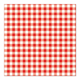 30 Servietten, 3-lagig 1/4-Falz 33 cm x 33 cm rot Vichy Karo