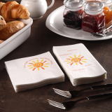 200 Servietten, 3-lagig 1/4-Falz 24 cm x 24 cm Good Morning