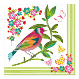 20 Servietten, 3-lagig 1/4-Falz 33 cm x 33 cm Birdie