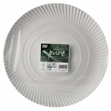 10 Teller, Pappe pure rund Ø 32 cm · 2 cm weiss
