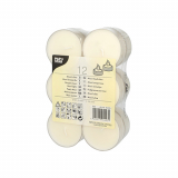 12 Maxi Lichte Ø 55 mm · 20 mm weiss · Brenndauer ca. 8 h, in Polycarbonathülle