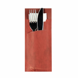 520 Bestecktaschen 20 cm x 8,5 cm bordeaux inkl. weißer Serviette 33 x 33 cm 2-lag.