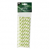 25 Trinkhalme, Papier Ø 6 mm · 20 cm farbig sortiert Dots