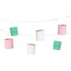 Deko-Girlande 3,6 m weiss/mint/rosa Pastel mit 8 Laternen