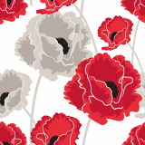 20 Servietten, 3-lagig 1/4-Falz 40 cm x 40 cm Poppy