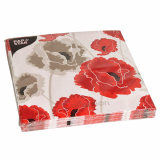 20 Servietten, 3-lagig 1/4-Falz 40 cm x 40 cm Poppy