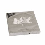 20 Servietten, 3-lagig 1/4-Falz 33 cm x 33 cm Cats