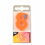 Zahlenkerze, Mini 6,8 cm orange 8