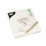 20 Servietten ROYAL Collection 1/4-Falz 25 cm x 25 cm silber Festive Moments