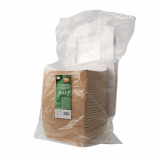 25 Feinkostboxen, Pappe mit Sichtfenster aus PLA eckig 1000 ml 16 cm x 16 cm x 5 cm braun