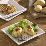 50 Teller, Pappe pure eckig 22,5 cm x 22,5 cm x 1,8 cm weiss