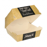 50 Burgerboxen, Pappe pure 7,8 cm x 11,5 cm x 11 cm Good Food groß