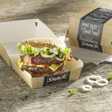 50 Burgerboxen, Pappe pure 7 cm x 9 cm x 9 cm Good Food klein