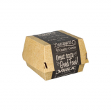 50 Burgerboxen, Pappe pure 7 cm x 9 cm x 9 cm Good Food klein
