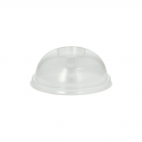 100 Dom-Deckel, PLA pure rund Ø 9,5 cm · 4,5 cm glasklar ohne Lochung
