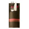 520 Bestecktaschen 20 cm x 8,5 cm schwarz/bordeaux Stripes inkl. farbiger Serviette 33 x 33 cm 2-lag.