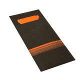 520 Bestecktaschen 20 cm x 8,5 cm schwarz/orange Stripes inkl. farbiger Serviette 33 x 33 cm 2-lag.