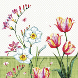 100 Servietten, 3-lagig 1/4-Falz 33 cm x 33 cm Florentina