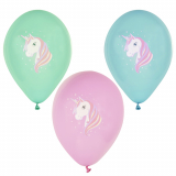 6 Luftballons Ø 29 cm farbig sortiert Unicorn