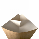 50 Pommes-Frites-Spitztüten mit Dip-Ecke, Pappe pure 19,5 cm x 16,5 cm braun/weiss Füllinhalt 100 g