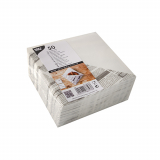 50 Snackservietten, stoffähnlich, Airlaid 1/4-Falz 32,5 cm x 30,5 cm weiss Newsprint