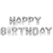 Folienluftballon-Set silber Happy Birthday
