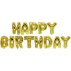 Folienluftballon-Set gold Happy Birthday