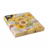 20 Servietten, 3-lagig 1/4-Falz 33 cm x 33 cm Sunflower Field