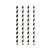 100 Trinkhalme, Papier Ø 6 mm · 20 cm schwarz/weiss Stripes
