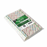 100 Trinkhalme, Papier Ø 6 mm · 20 cm farbig sortiert Stripes