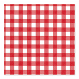 100 Servietten, 3-lagig 1/4-Falz 33 cm x 33 cm rot Vichy Karo