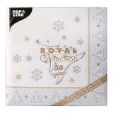 50 Servietten ROYAL Collection 1/4-Falz 40 cm x 40 cm silber X-Mas Elegance