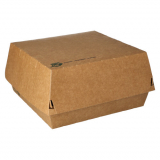 25 Burgerboxen, Pappe 8,5 cm x 15,5 cm x 15,5 cm braun 100% Fair extra groß