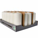 Stumpenkerze Ø 66 mm · 150 mm weiss , 100% Stearin